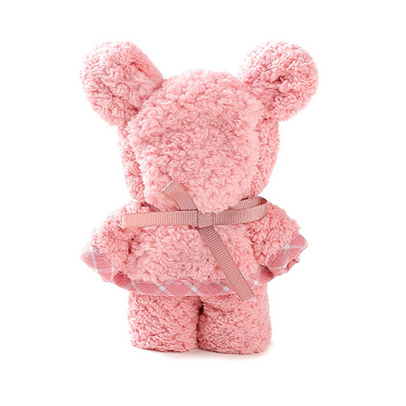 Baby Bath Towel Bear Cake Shape Quick-Dry Face Towel Solid Washcloth Wedding Animal Square Hooded Bath robe: pink 7
