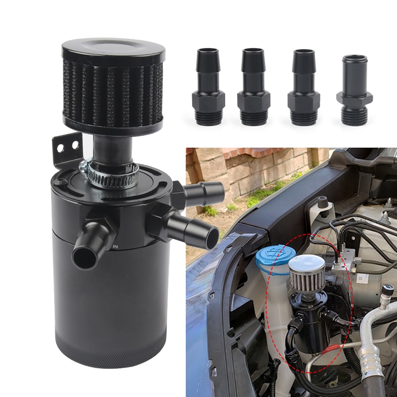 Uniwersalny aluminium 3-Port pojemnik robić ściągania oleju zbiornik z filtr odpowietrzający silnik mini separator oleju