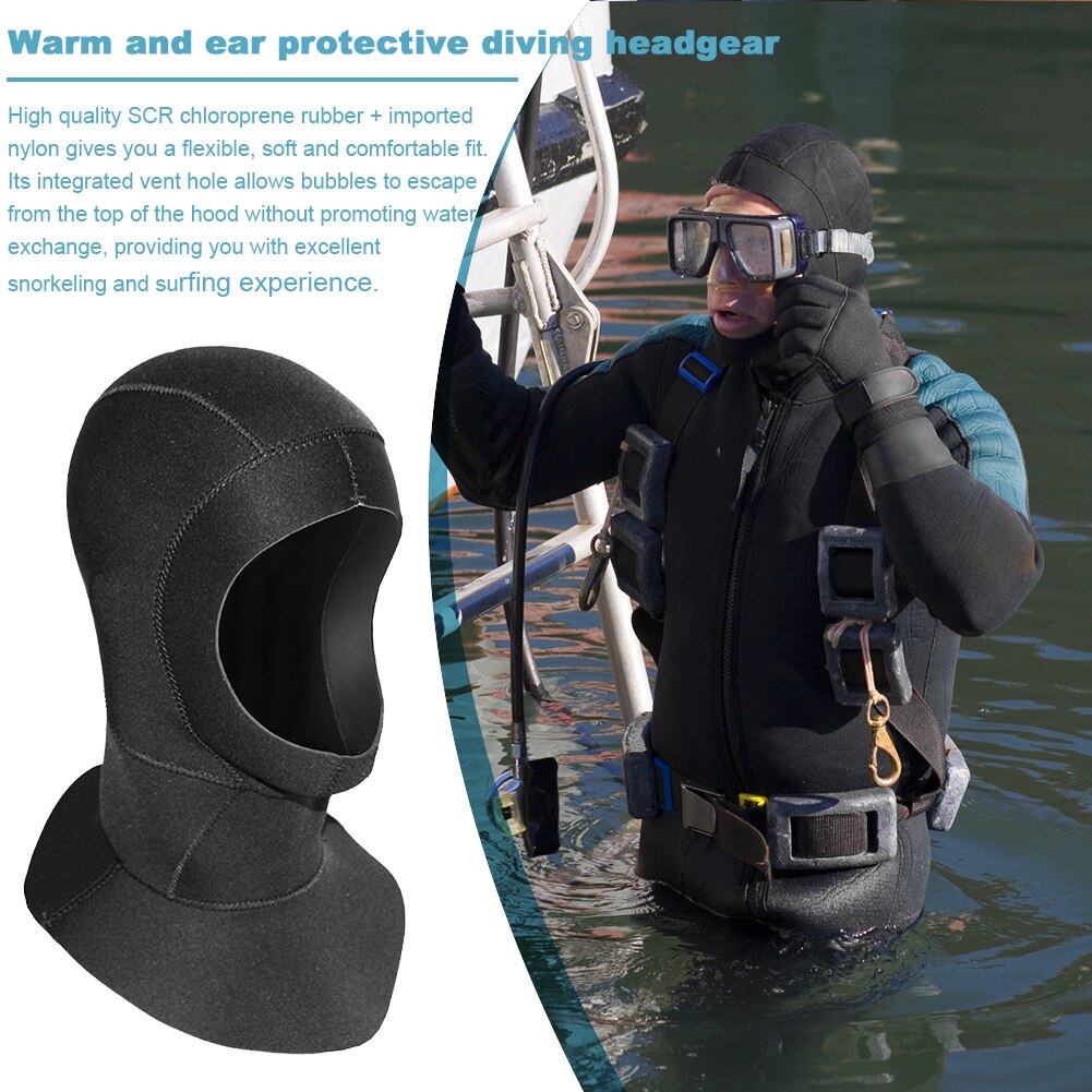 Neoprene Diving Cap Stretch Waterproof Winter Warm Hat Neck Gaiters for Surfing Sailing Water Sports Swimming Headwear Helmet
