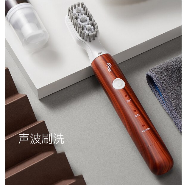 Electric shoe Cleaning Machine Portable rechargeable battery Dedusting oiling waxing polisher 5 Brush Heads One-touch switch: Default Title