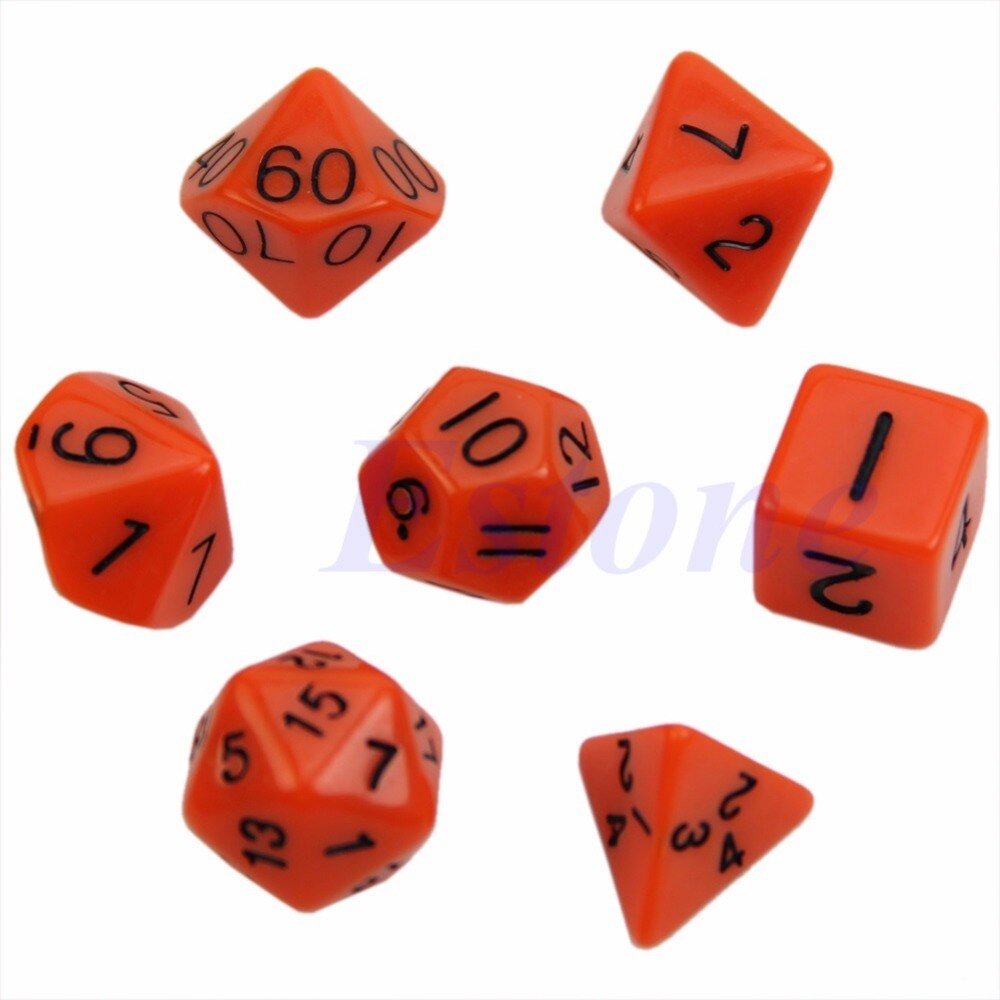 7pcs Sided Die D4 D6 D8 D10 D12 D20 for RPG Poly Dice Game