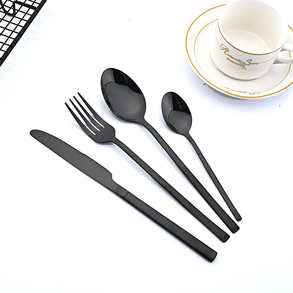 Zoseil – service de couverts en acier inoxydable, vert et or, fourchette à Dessert, cuillère à thé, vaisselle de table, service de cuisine