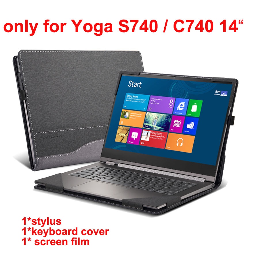 Case Voor Lenovo Yoga S740 C740 14 Inch Laptop Sleeve Afneembare Notebook Cover Bag Beschermende Huid Toetsenbord Cover Film