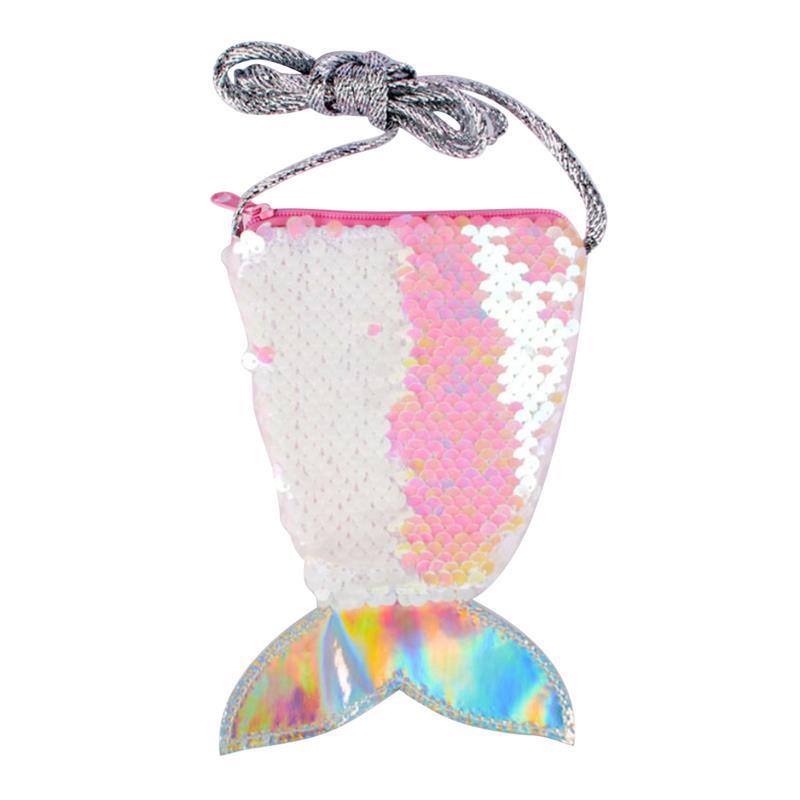 Pailletten Mermaid Staart Portemonnee Kids Mermaid Staart Vorm Pailletten Mini Schoudertas Rits Portemonnee kinderen tas