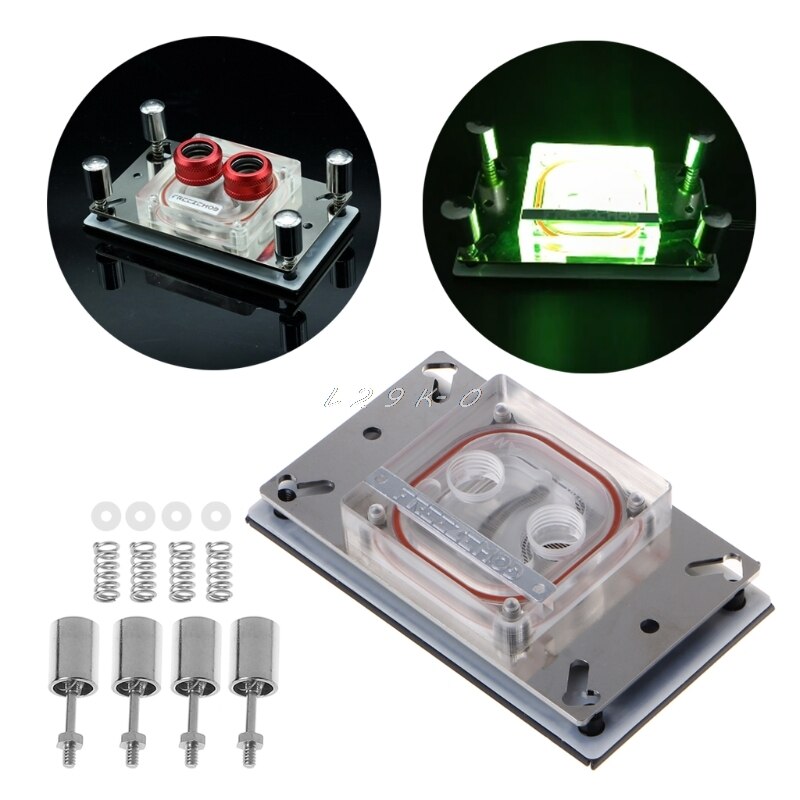 CPU Acrylic Top Water Cooling Block Sprayable Liquid Block With Channel For AMD