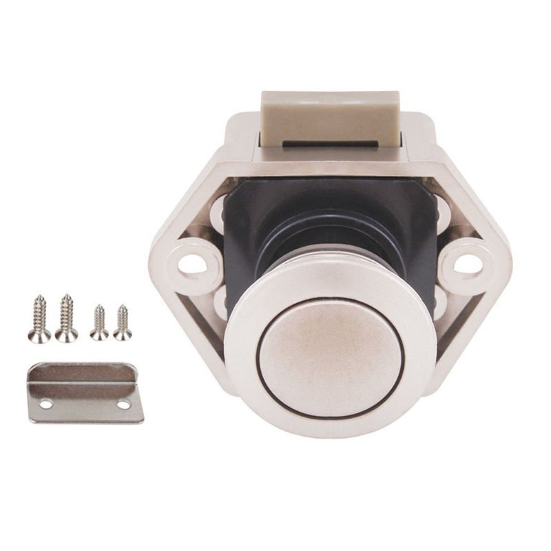 Diameter 20Mm Camper Auto Push Lock Rv Caravan Boot Lade Klink Knop Sloten Voor Meubels Hardware: Pearl Nickel