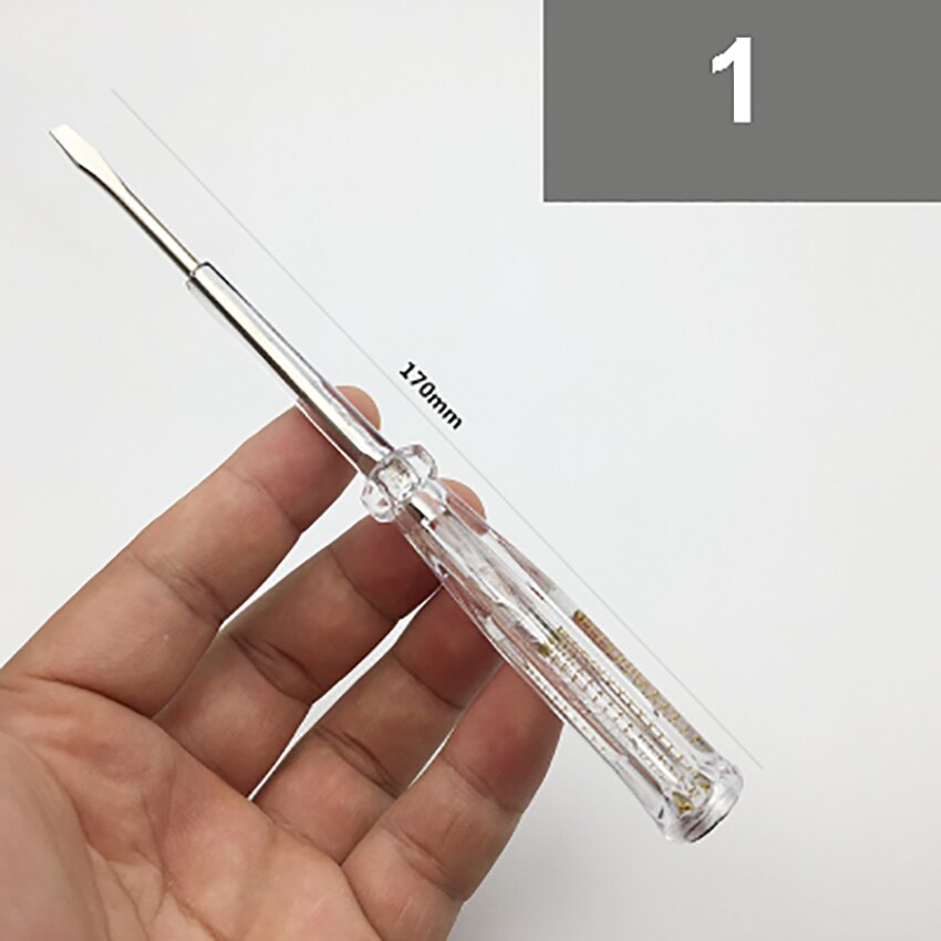 Dual-use Slotted Screwdriver Test Pencil Durable Test Pencil Electric Test Tester Multifunction Electrician Test Pen tool 5 type: 01