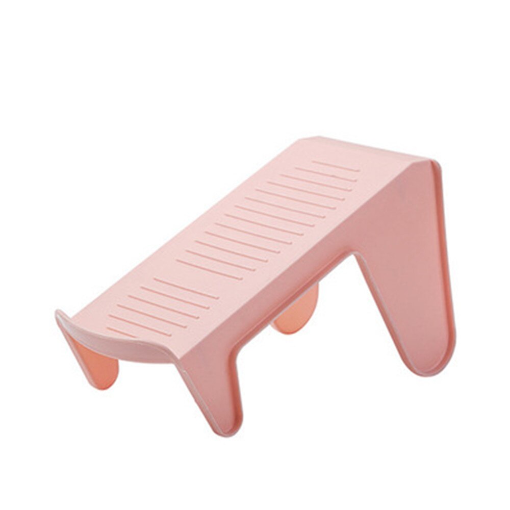 Household Storage Shoe Rack Double Shoe Support Plastic Integrated Simple Space Economy Simple Shoe Storage Rack: Pink-Singlefoot