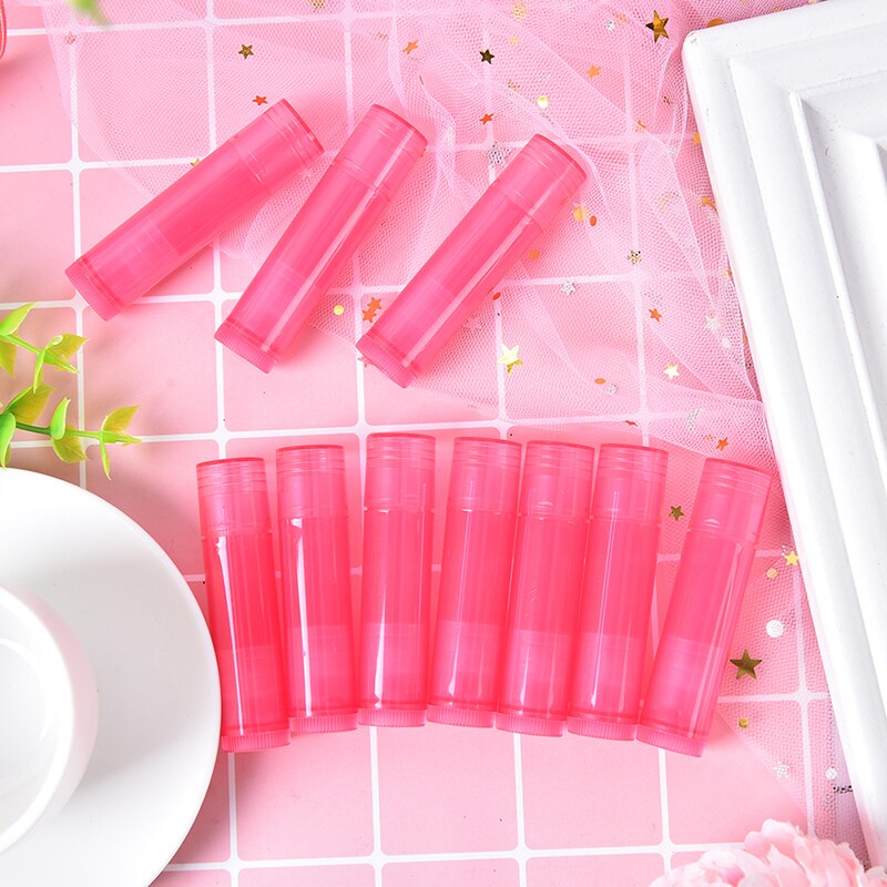 10 Stks/partij 5G Lipstick Buizen Snoep Kleuren Lip Tubes Containers Transparant Lege Plastic Lippenbalsem Buizen Lippenstift Case: RR