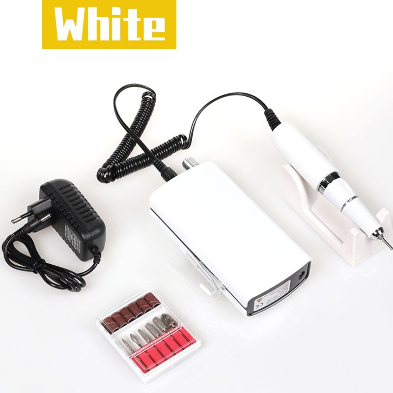 Ponceuse à ongles Portable, 30000RPM Rechargeable, mèches de polissage pour appareil de manucure, ensemble de maître des ongles, nouveauté: White Nail Master