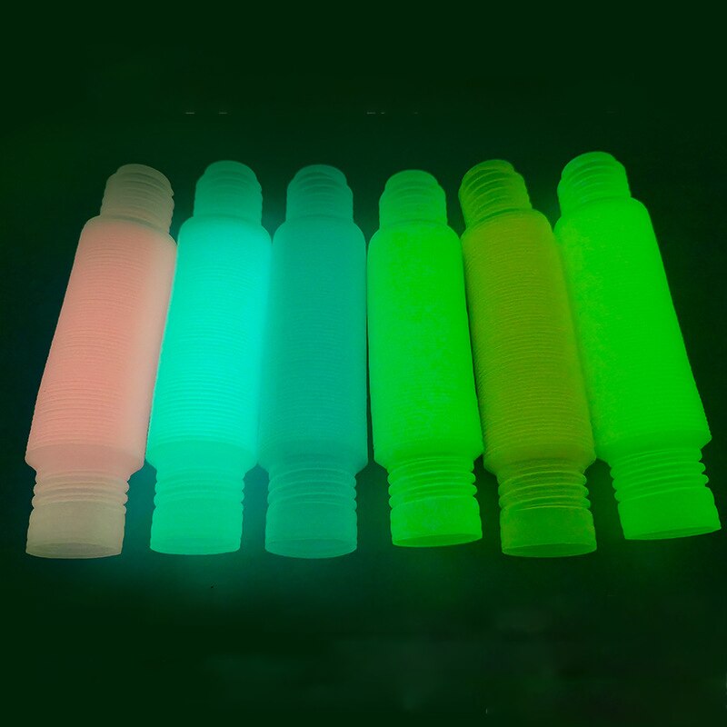 Grands Tubes Pop lumineux de 46MM, jouets Anti-Stress, autisme sensoriel Anti-Stress, jouets à soufflet en plastique pour enfants