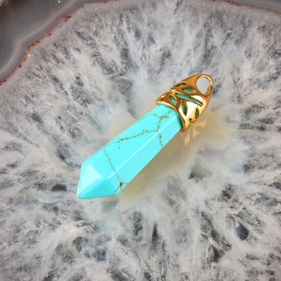 Caldo!!!!! Mix-Quarzo Pietra Corniola Blu Sand Opal Onyx Hexagon Sfaccettato Del Branello Del Pendente 1 PZ: FI781