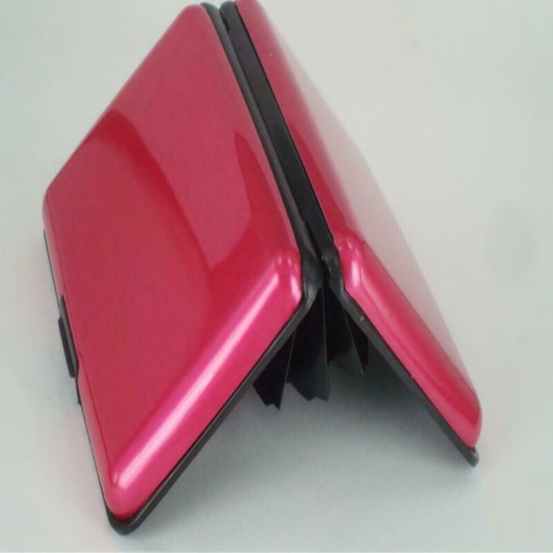 Waterdichte Zaken Id Credit Card Wallet Holder Metal Pocket Case Box: Purple-Glossy