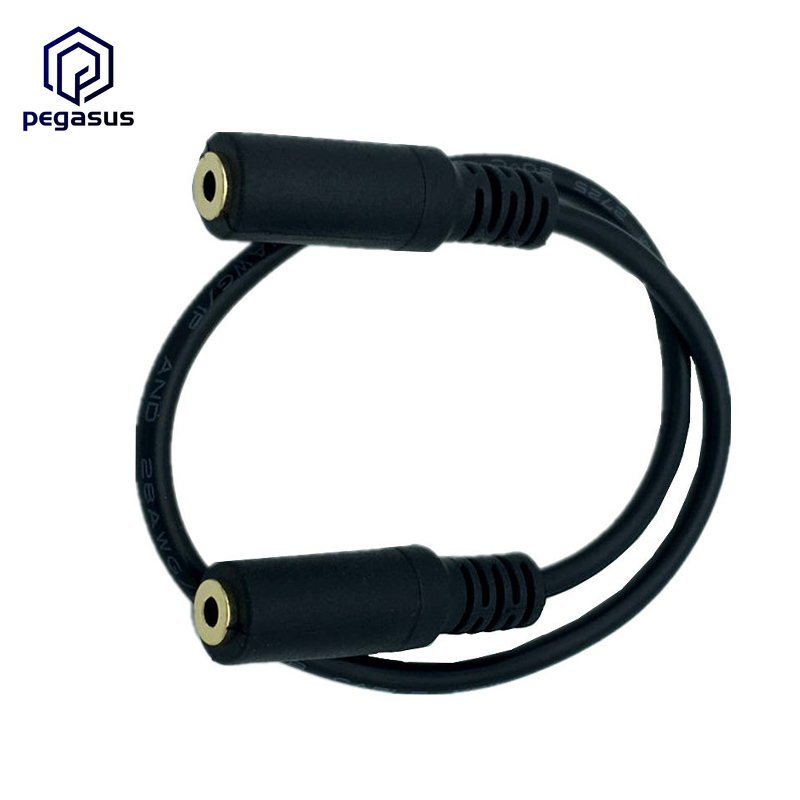 DC 2.5mm 3Pole Female to Female AUX Audio TRRS Adapter Converter Cable 0.3m: Default Title