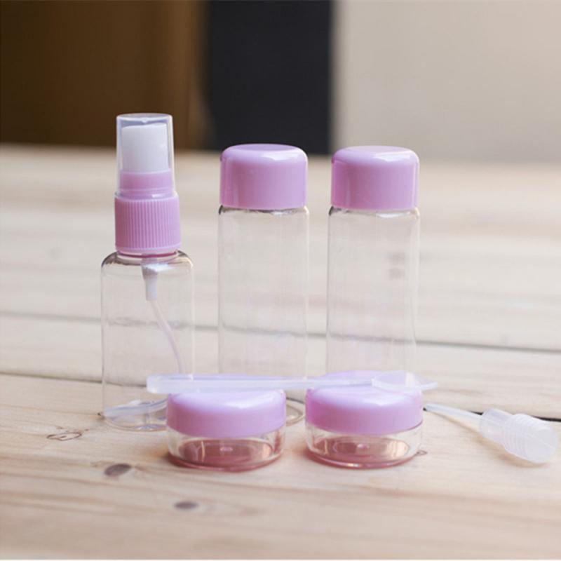 Container Bottle 7 Pcs/set Travel Mini Plastic Transparent Empty Make Up Container Bottle Kit Storage Jars