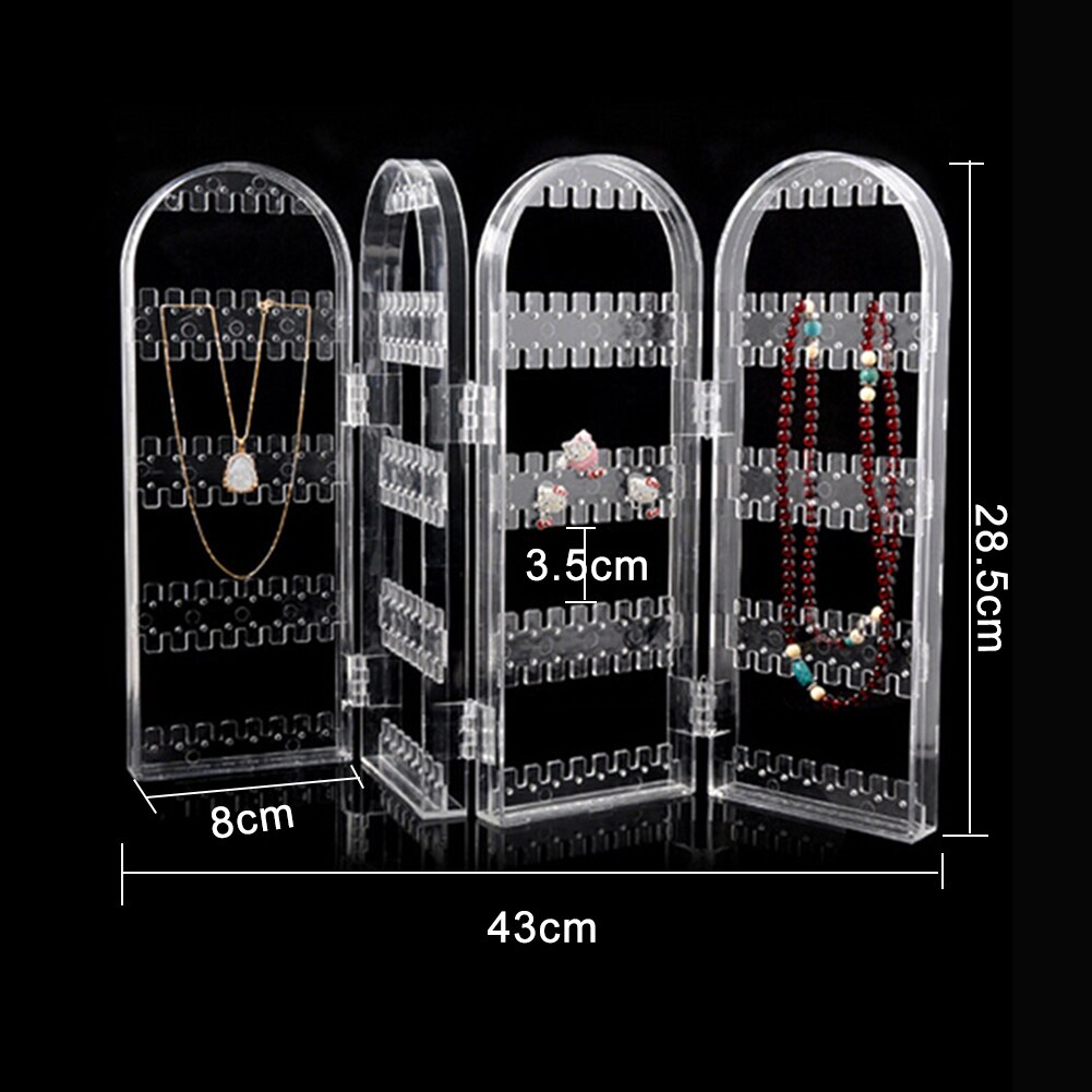 Clear Acryl Oorbellen Oorstekers Ketting Display Rack Multifunctionele Folding Screen Earring Sieraden Display Standhouder joyer