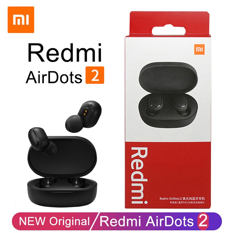 Originele Xiaomi Redmi Airdots 2 Tws Fone Bluetooth Koptelefoon Draadloze Hoofdtelefoon Met Microfoon Handsfree Oordopjes Redmi Airdots 2