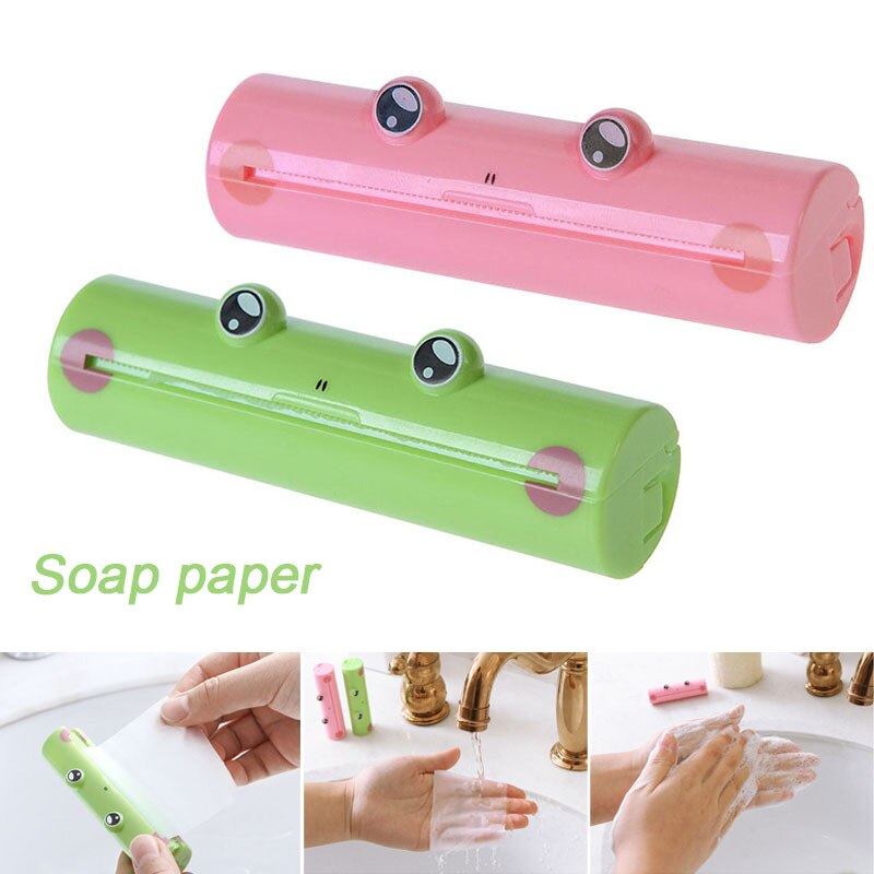 Leuke Kikker Hand Wassen Papier Zeep Handig Pull Type Reizen Draagbare Scented Slice Bad Zeep SP99