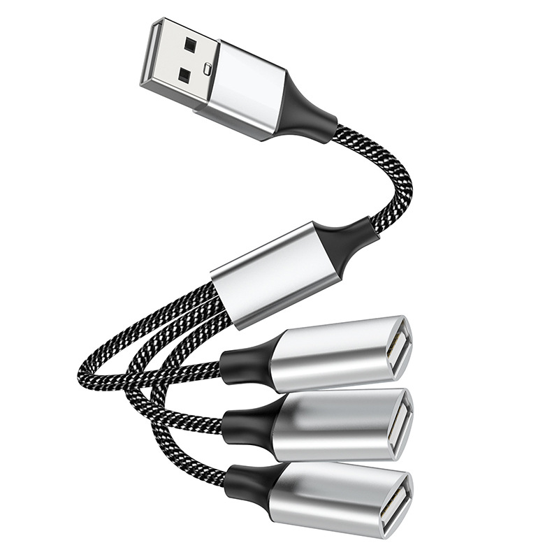 Przedłużacz koncentratora USB typu C 4-portowy rozdzielacz kabla USB OTG Szybki adapter transferu Przenośny konwerter do komputera PC Laptop Macbook Pro: BRĄZOWY