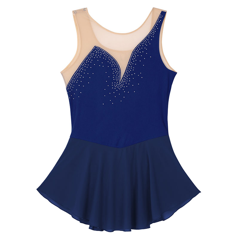 Ballerina Clothes Women Adults Sleeveless Rhinestones Figure Skating Leotards Ballet Dance Dress Competition Gymnastics Leotard