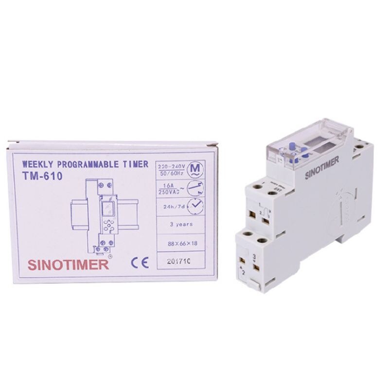 TM610 220V/110V Timer Switch Single Module DIN Rail 7 Days 24 Hrs Programmable