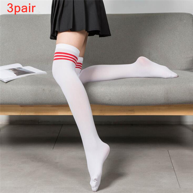 Calzini lunghi a righe bianche nere Calzini alti sopra il ginocchio sexy da donna sopra le calze al ginocchio Calzini lunghi caldi per ragazze da donna: Viola