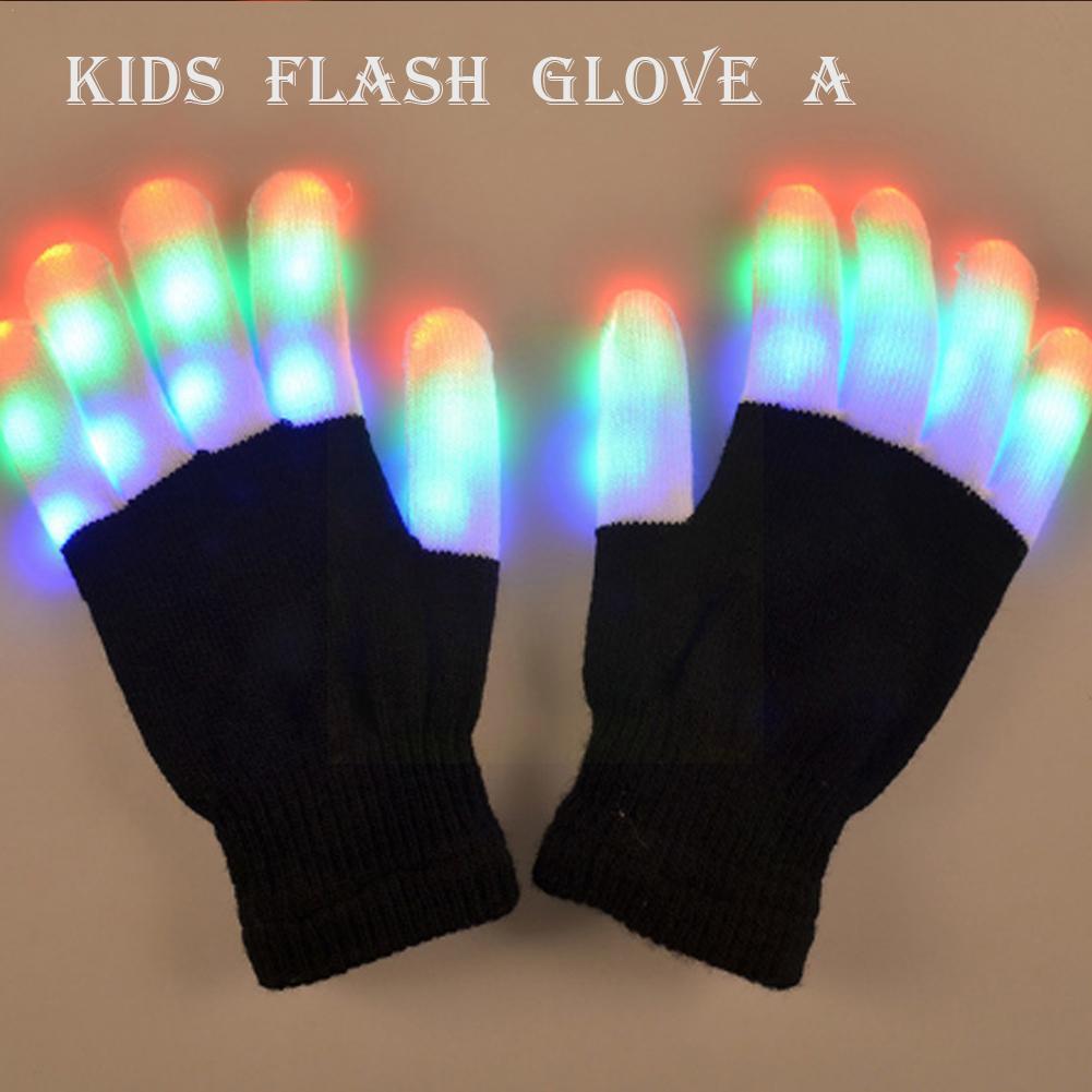 1 Paar Led Knippert Magische Handschoen Glow In The Dark Speelgoed Vinger Licht Party Novelty Speelgoed Up Toys Kid Voor kinderen Tip Volwassen Lig M6J0