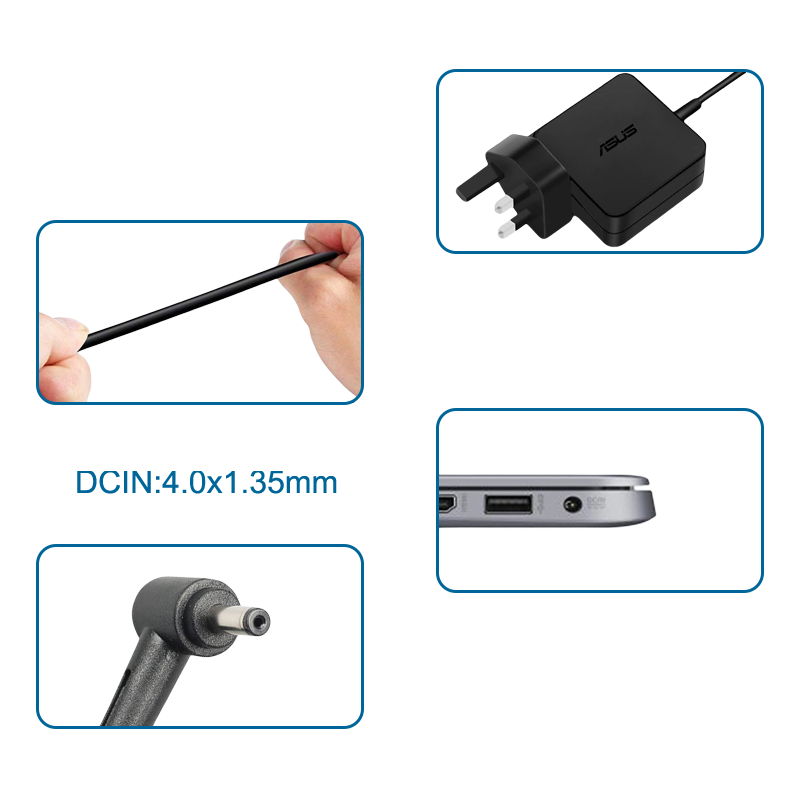 Oryginalny zasilacz sieciowy cargador adp -45w 19v 2.37a 4.0 x 1.35mm do laptopa asus  d541sc d555y d540y f540b f540ba f540bp f540ua