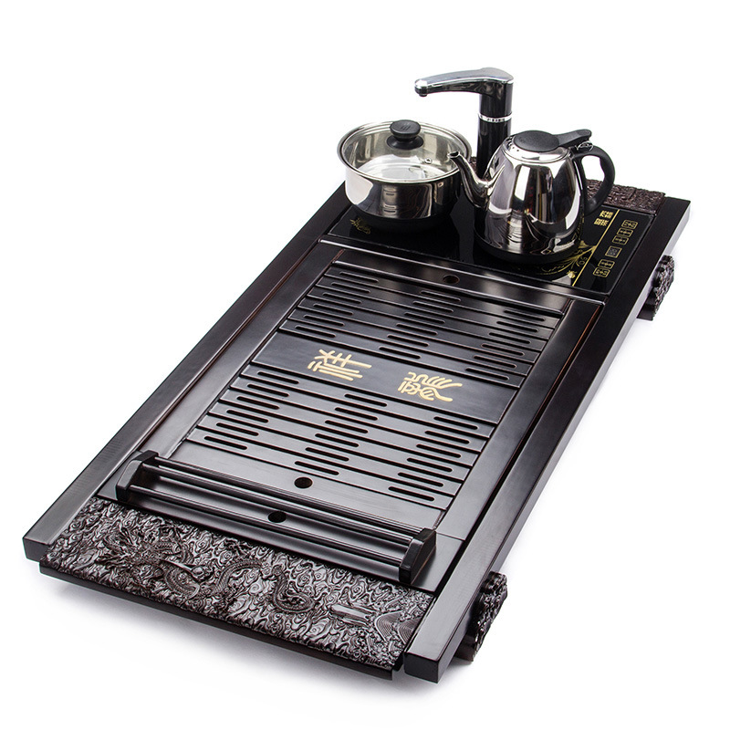 Bandeja de té de madera maciza, almacenamiento de agua de drenaje, juego de té de kung fu, cajón, sala de té, mesa, herramientas de Ceremonia de sala de té chino: see chart3