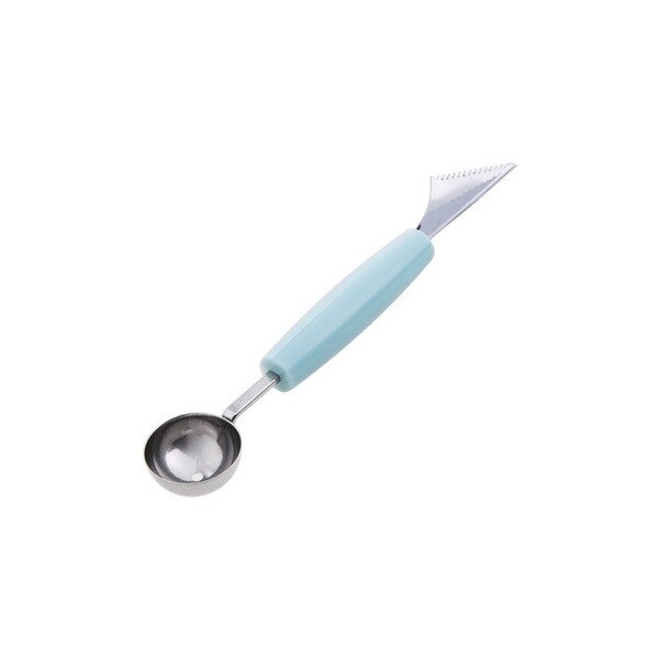 Carving Stainless Steel Melon Ice Cream Baller Double Ended Carving Scoop Sculpture Fruit Knife Spoon Tool Kitchen Sculpture: Light blue