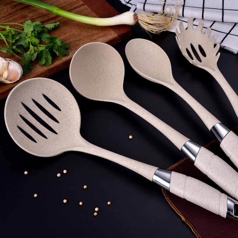 Juego de utensilios de cocina de Platycodon de trigo, utensilios de cocina de material de protección ambiental de grado alimenticio, diez piezas