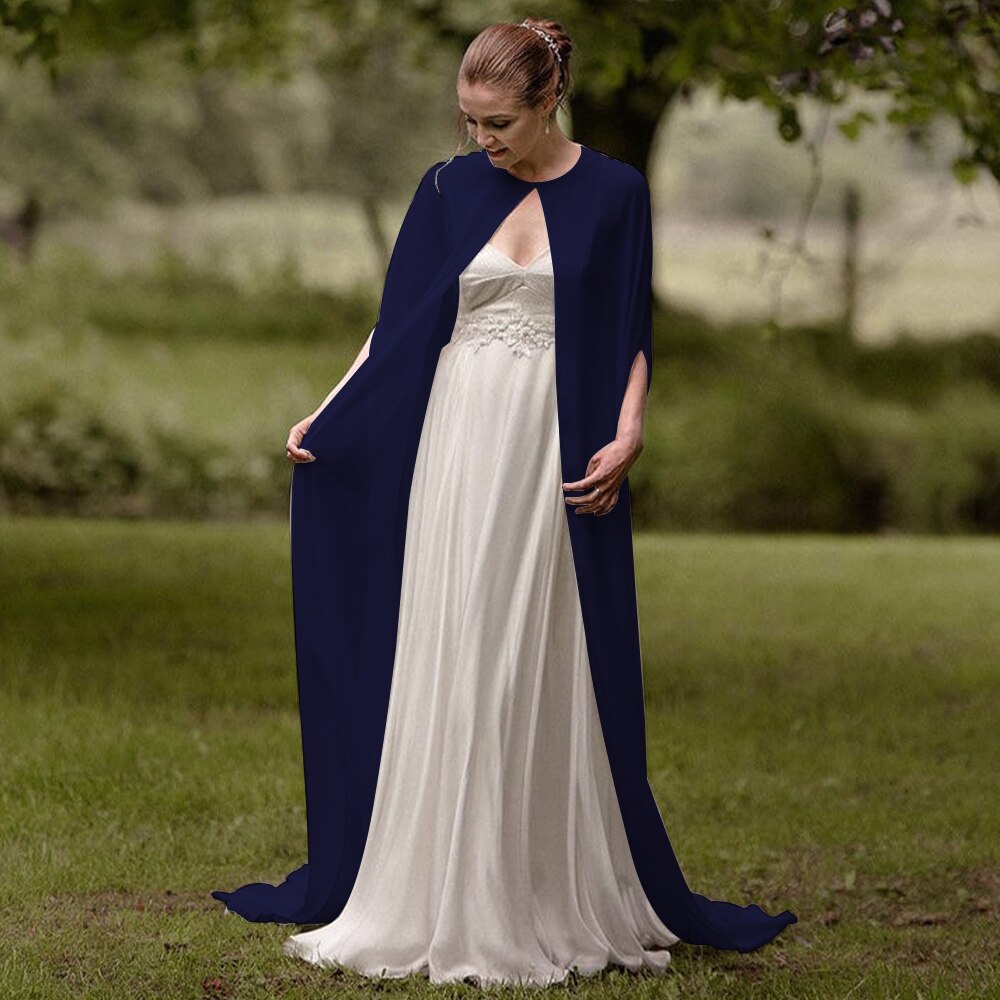 Longue Cape en Mousseline pour Femme, Châle Doux et à Col Rond, Blanc et Noir: M / Argent