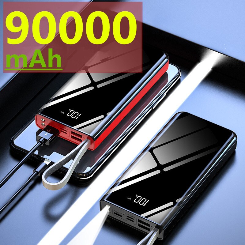 90000Mah 10000Mah Usb Snelle Power Bank Draagbare Opladen Mobiele Telefoon Externe Batterij Oplader Power Bank Voor Xiaomi Mi 8 Iphone