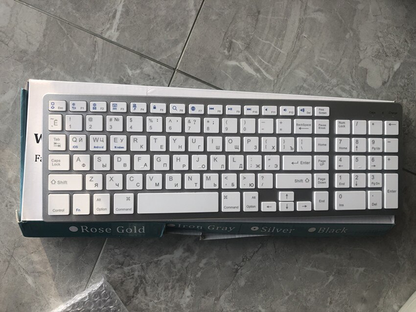 Bluetooth Keyboard for Macbook Pro Ultra-thin Mini Wireless Keyboard for Mac Pro Tablet Russian Arabic Hebrew: Russian layout