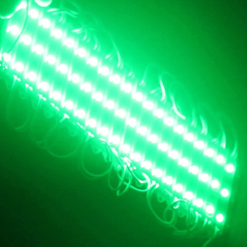Módulo LED 5050, 3 LED DC12V, publicitario impermeable, módulos LED de Color blanco RGB, iluminación súper brillante, 20 unids/lote: Verde