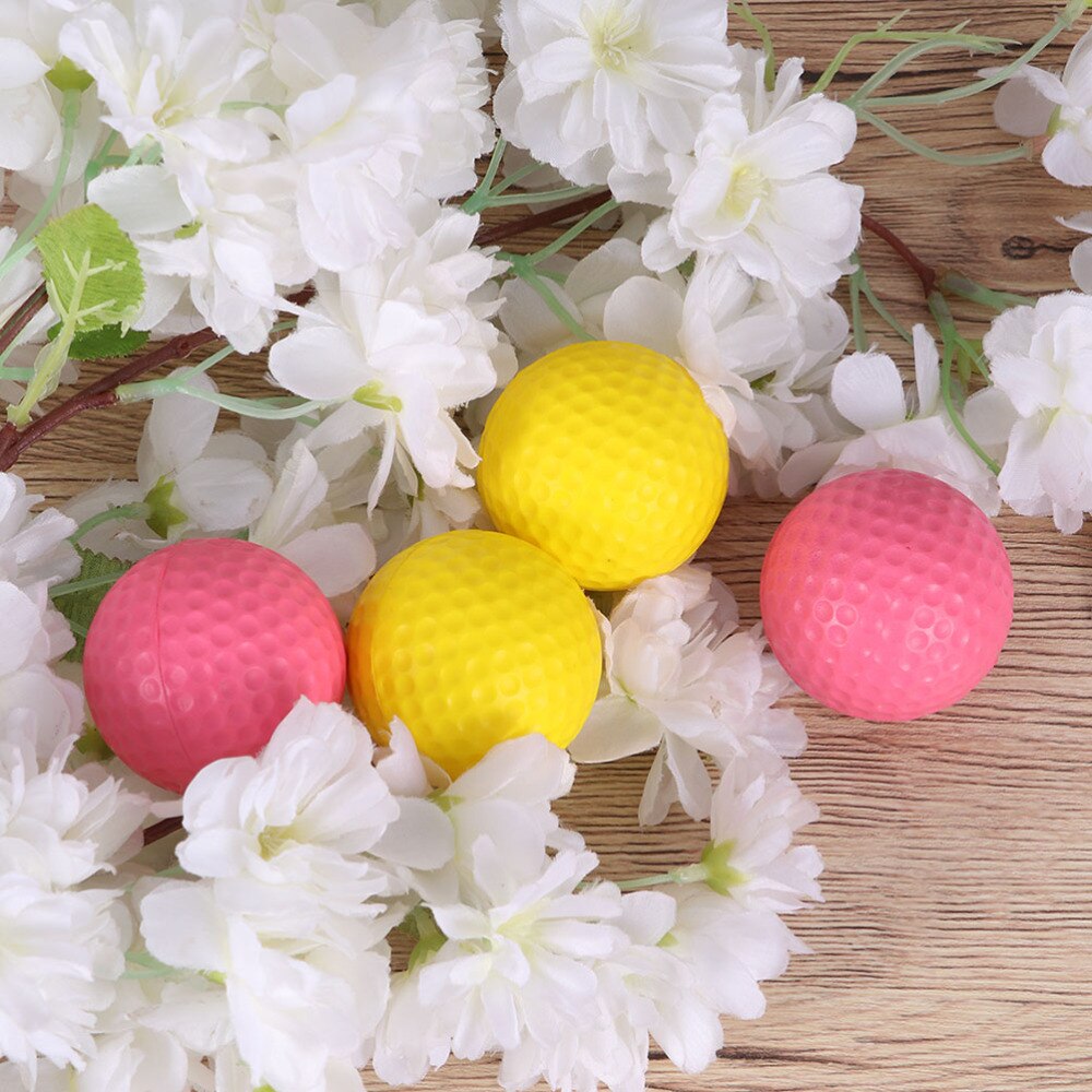 10 st golfbollar svamp övningsbollar golfträningsbollar övningsgolfbollar för utomhusbruk inomhus: Rosa gul
