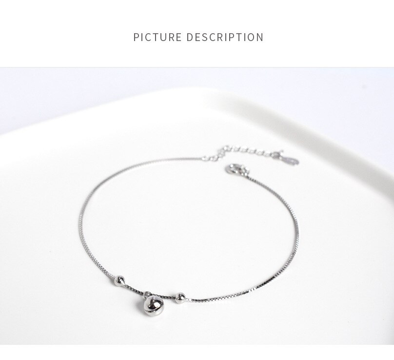 Grier – Bracelet de cheville avec cloches en argent S925, chaîne de pied, plage, Yoga, breloque, bijoux , été