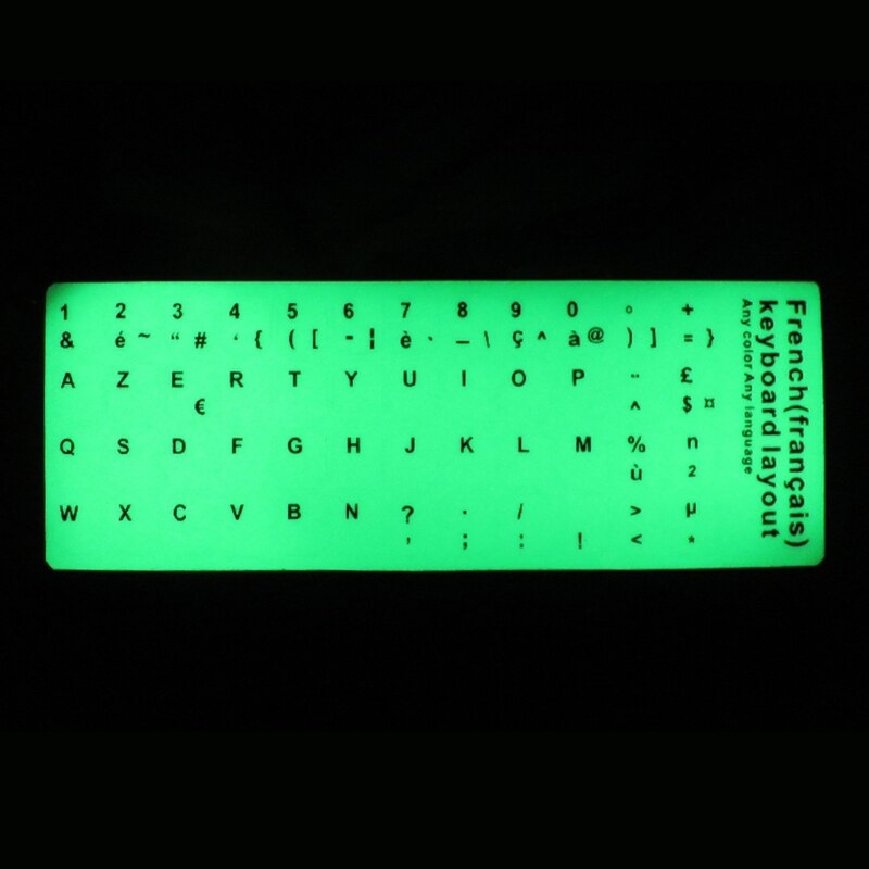 Fluorescerende tastatur dækning klistermærker generel pc bærbar computer lysende tastatur stort brev klistermærke tastatur beskyttende film