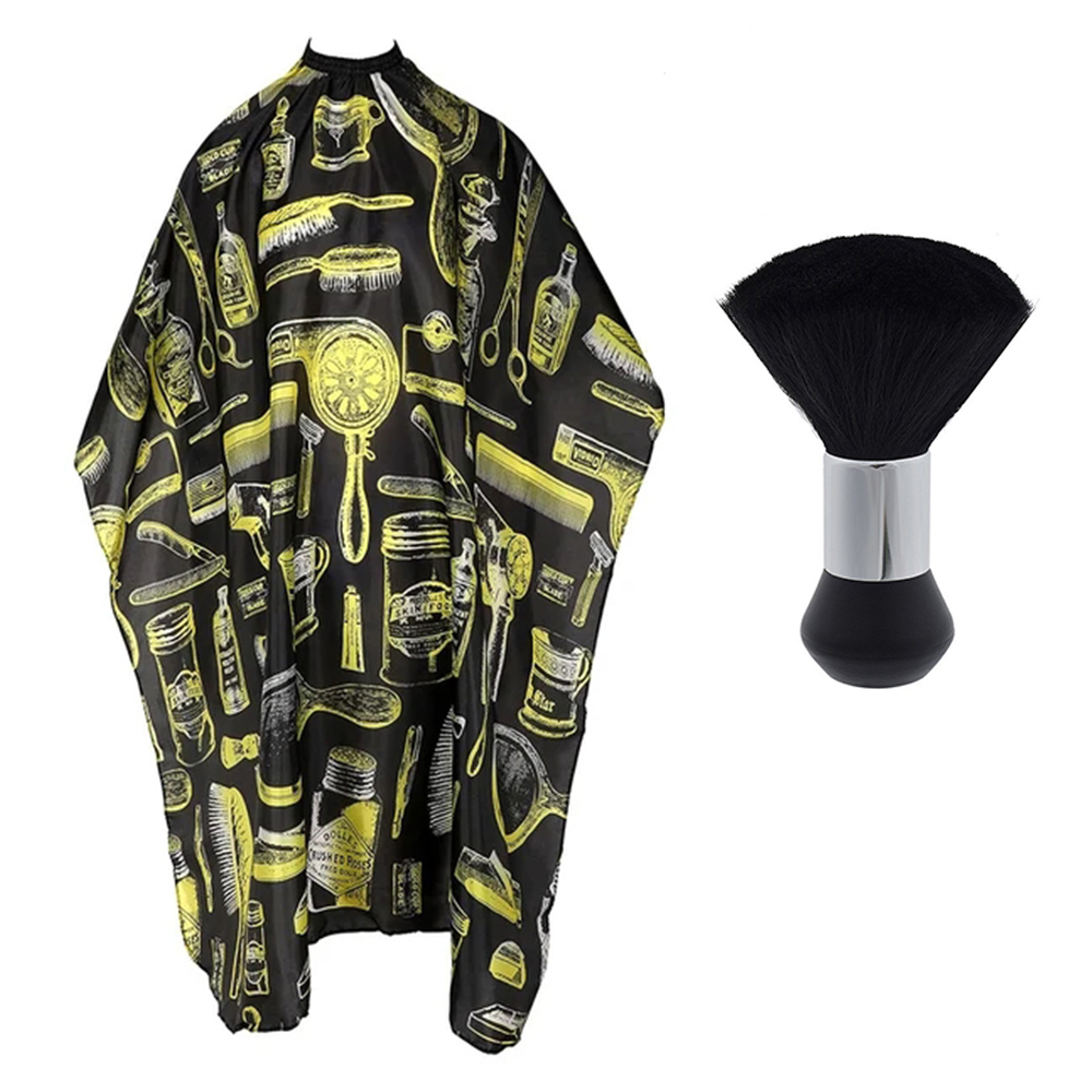 Professionele waterdichte kapperssjaal Bib-papier Set Nylon Kapsalon Kleding Gehakte haarisolator Haarverfgereedschap: Dark Gray