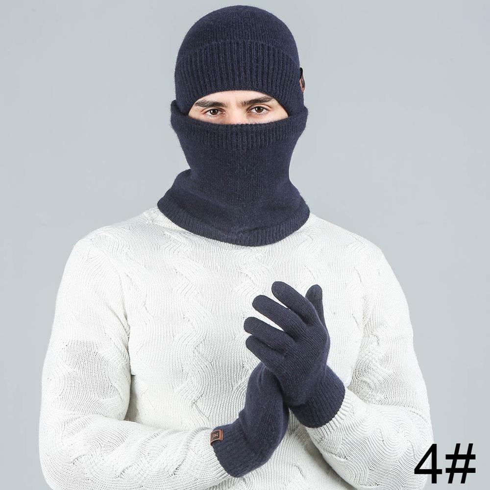 Conjunto de invierno Evrfelan para hombre y mujer, conjunto de gorro, bufanda y conjuntos de guantes para hombre, conjunto cálido grueso de punto, 3 piezas, accesorios Unisex: navy