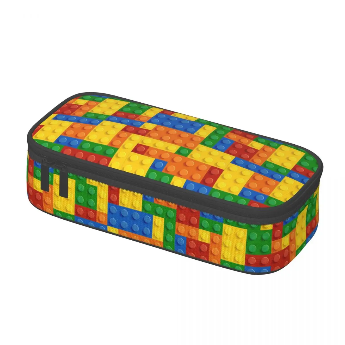 Custom Kawaii Building Blocks Pattern Pencil Cases for Boy Girl Large Storage Colorful Pencil Box School Accessories