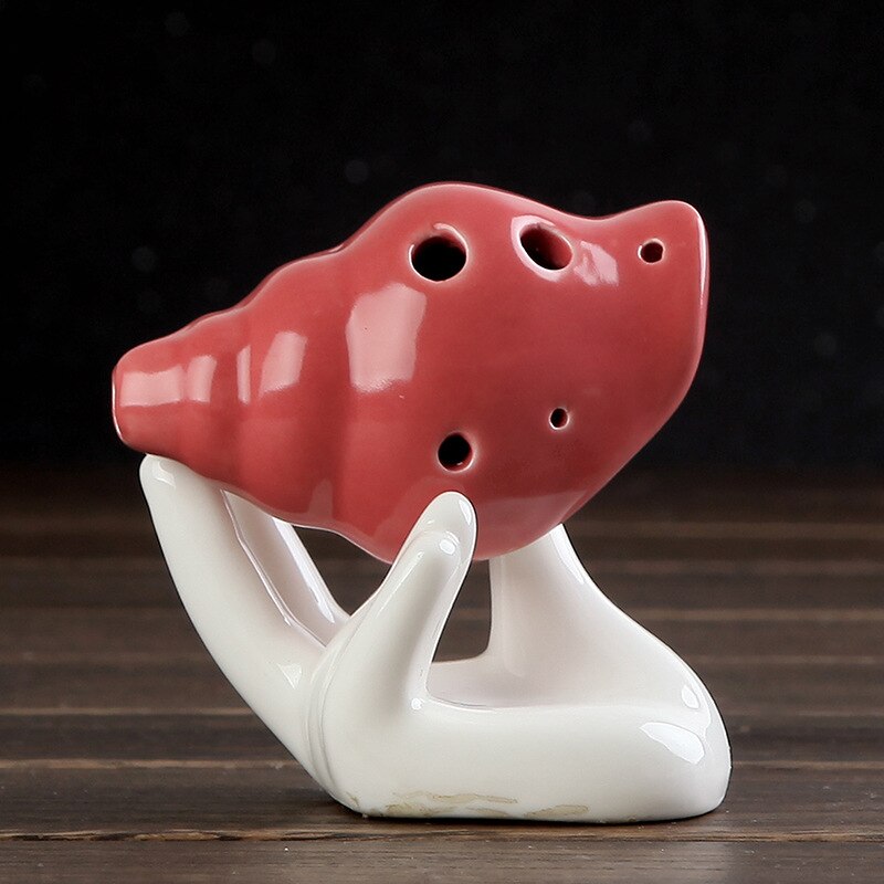 Ocarina en forma de concha de 6 agujeros, juguete hecho a mano portátil para principiantes, para el día de la madre y del padre, Mini instrumentos musicales