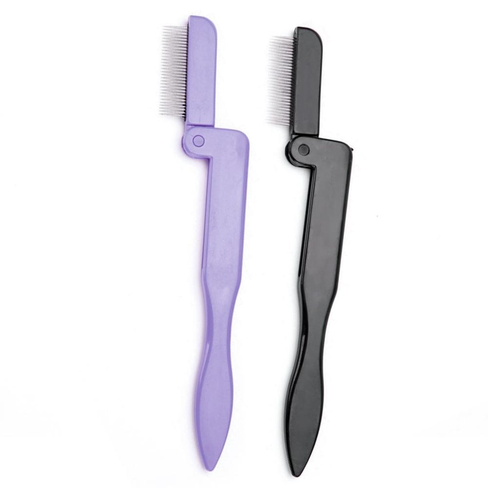 Składane ze stali nierdzewnej grzebień robić brwi brwi pędzel uroda narzędzia robić makijażu składane pędzle makijaż narzędzie łatwe w użyciu kobiety miłość