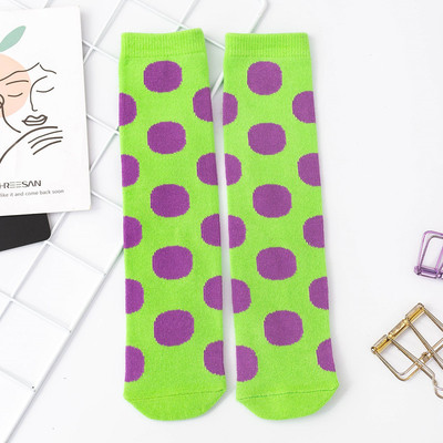 Otoño Invierno niños Unisex Polka Dot rodilla calcetines para niños chicas chico bebé de fluorescencia medias de puntos de la rodilla-calcetín alto 3-12T: 005