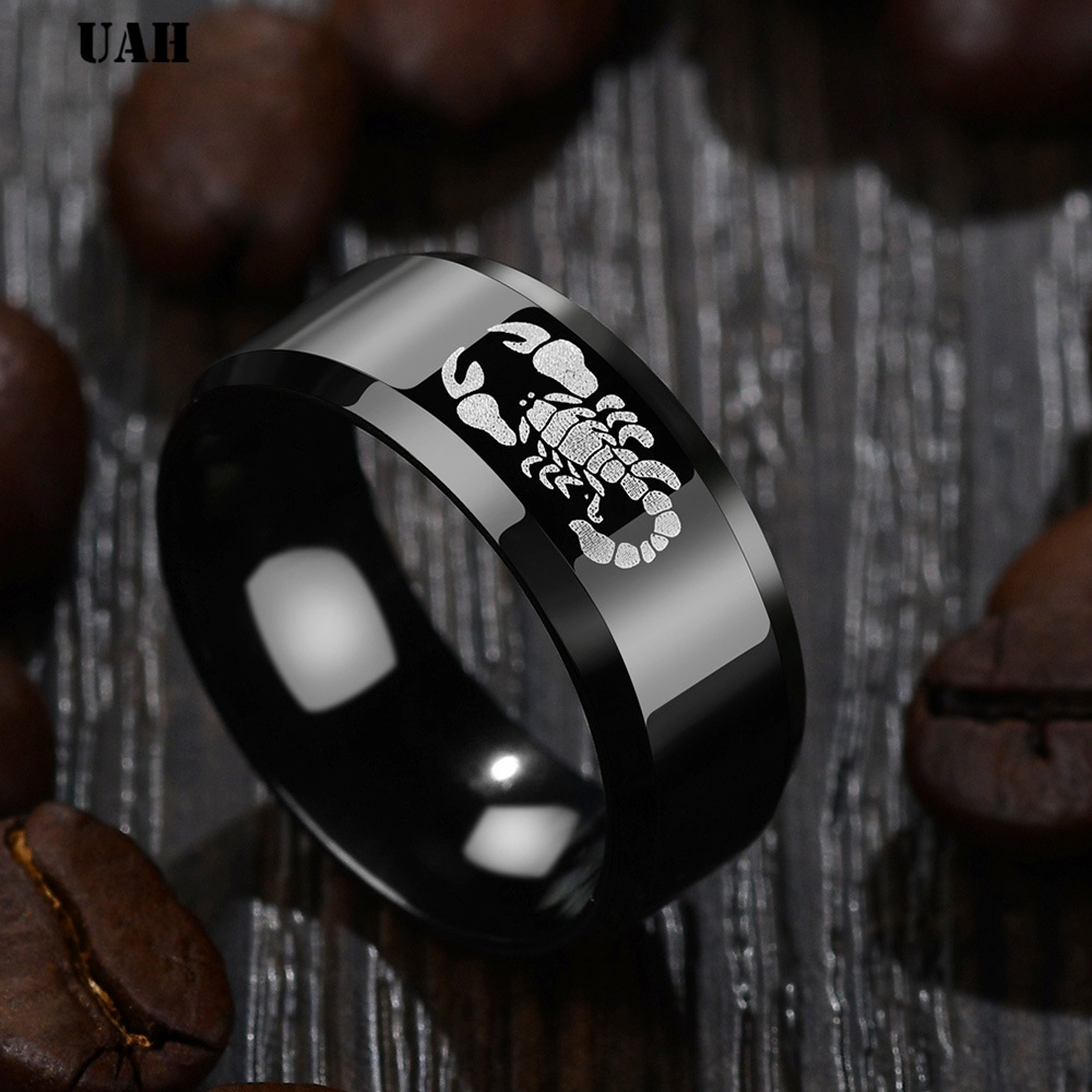 UAH-Bague Punk Scorpion en Acier Inoxydable pour Homme, Bijoux Rétro, Titane