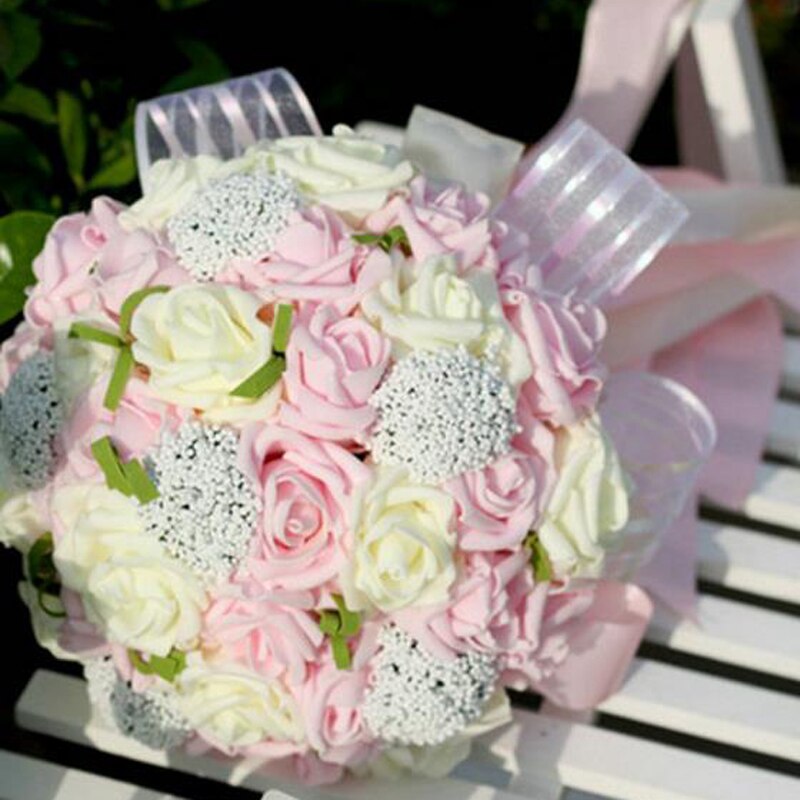 Mint Green Purple Pink Red Artificial flowers Wedding Bridesmaid Bouquets Wedding brooch bouquets Wedding Accessies