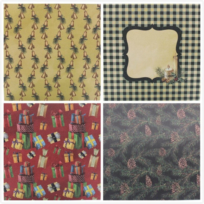 KSCRAFT 12pc Christmas party Scrapbooking Pads Paper Origami Art Background Paper Card Making DIY Scrapbook Paper Craft