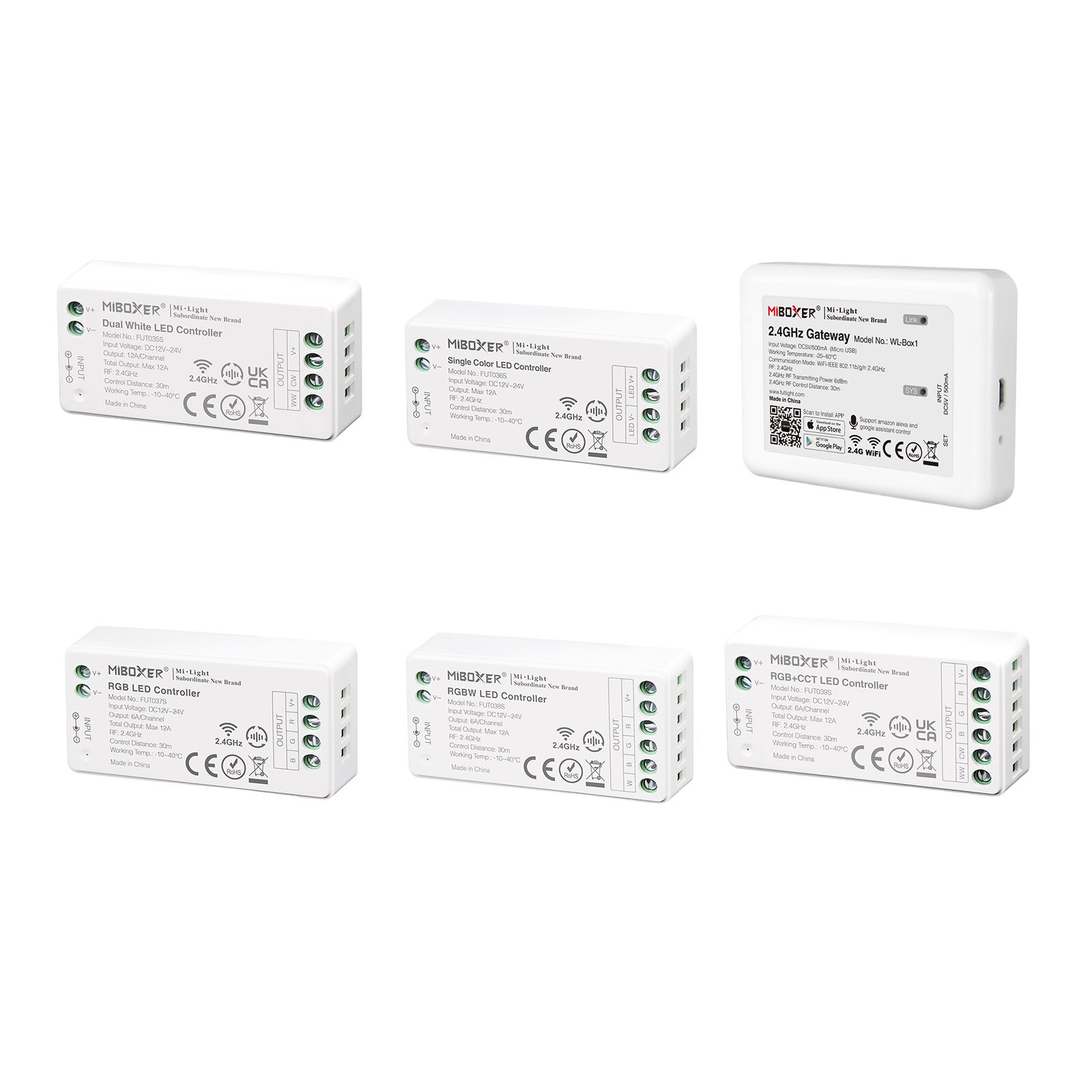 Miboxer 2.4G RF Wireless Dimmer CCT RGB RGBW RGB+CCT FUT035S FUT036S FUT037S FUT038S FUT039S Controller Samll Size MiLight