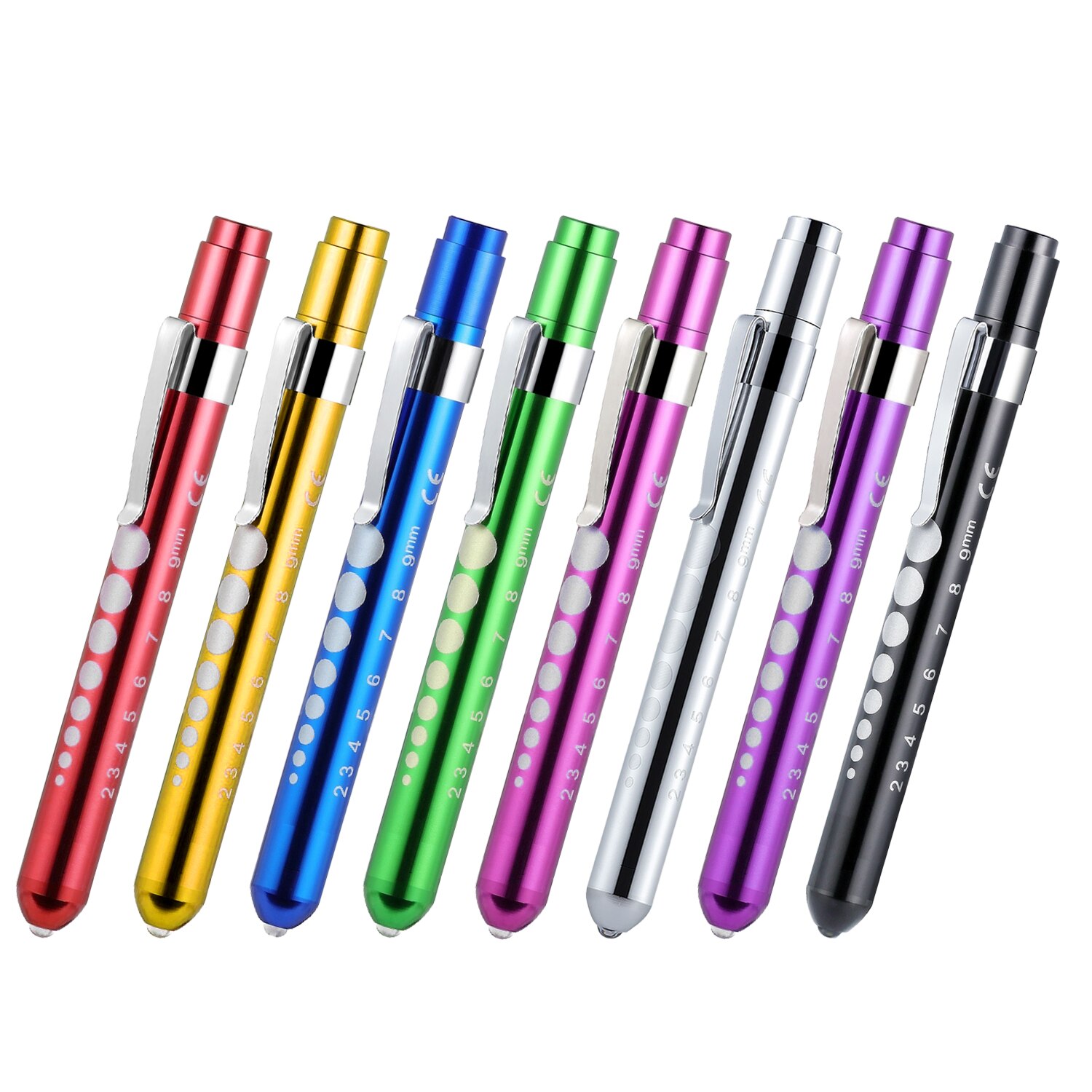 Stylo médical de poche en alliage d&#39;aluminium, 8 pièces, lampe torche Otoscope ophtalmoscope, lampe de poche LED pour le contrôle dentaire de la gorge: 8PCS Sorted Color