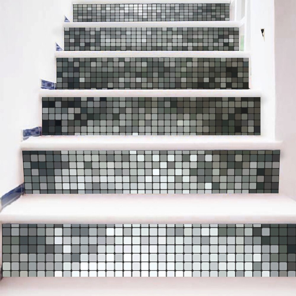 Mosaic Tile Riser Funlife®18*100cm*6pcs Silver Mosaic Stair Riser St... – Grandado